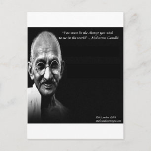 Gandhi Be The Change Wisdom Quote Postcard