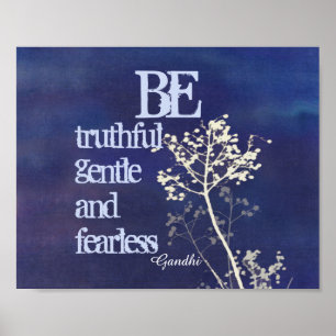 Gandhi citation poster bleu nature art motivation