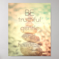 Gandhi citation poster rock cairn mur art