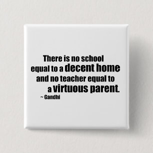 Gandhi Homeschool 2 Inch Square Button