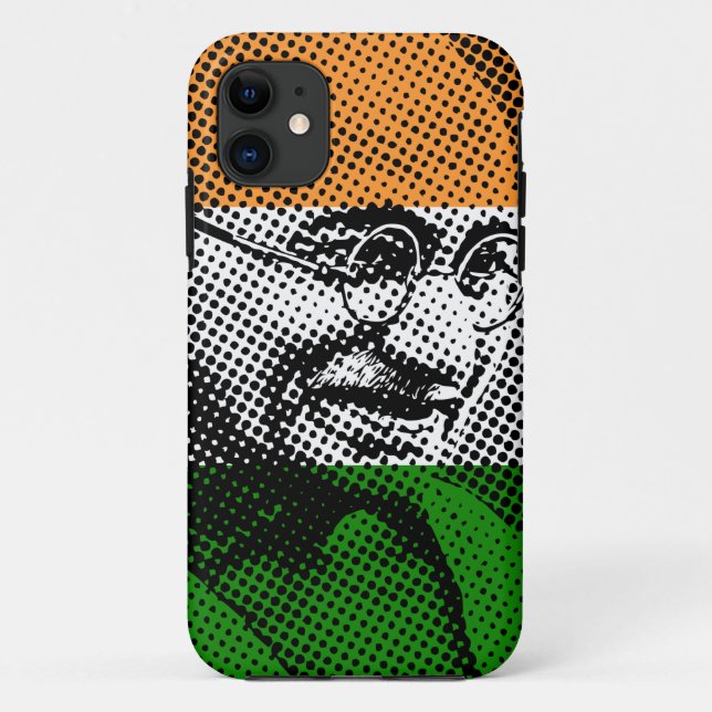 Gandhi + Indian Flag iPhone 5C Case (Back)