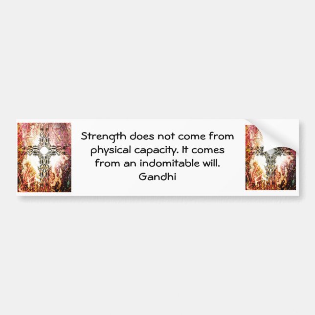 Gandhi Inspirational Motivational Quotation Bumper Sticker (Front)