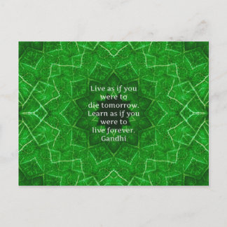 Gandhi Inspirational Quote About Learning Postcard