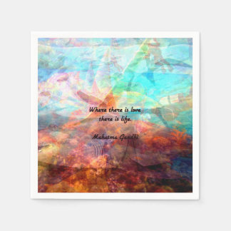 Gandhi Inspirational Quote about Love, Life & Hope Napkin