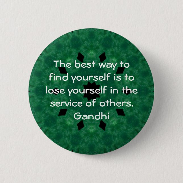 Gandhi Inspirational Quote About Self-Help 2 Inch Round Button (Front)