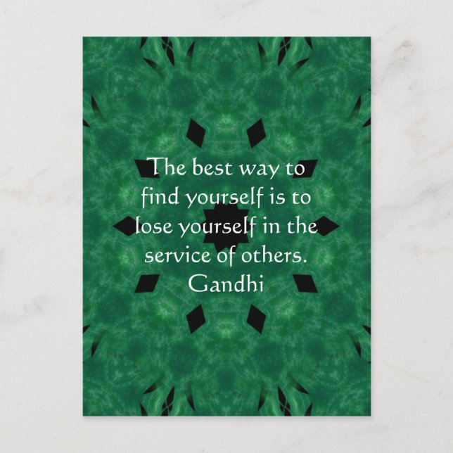 Gandhi Inspirational Quote About Self-Help Postcard (Front)