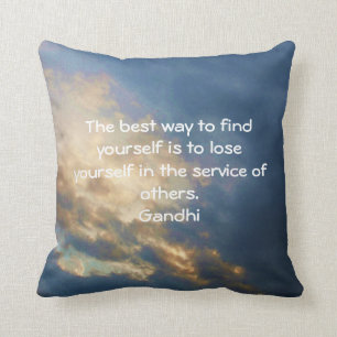 Gandhi Inspirational Quote About Self-Help Throw Pillow