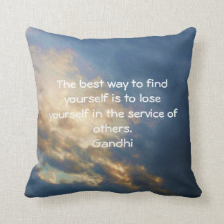 Gandhi Inspirational Quote About Self-Help Throw Pillow