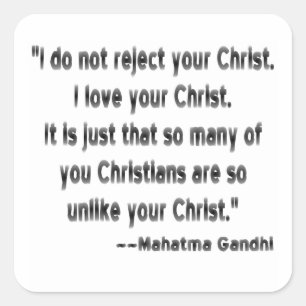 Gandhi on Christians Square Sticker