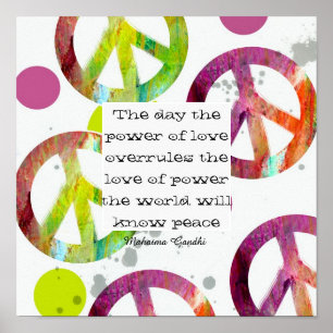 Gandhi peace quote on colorful poster