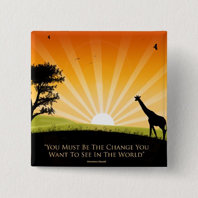 Gandhi Quote 2 Inch Square Button (Front)