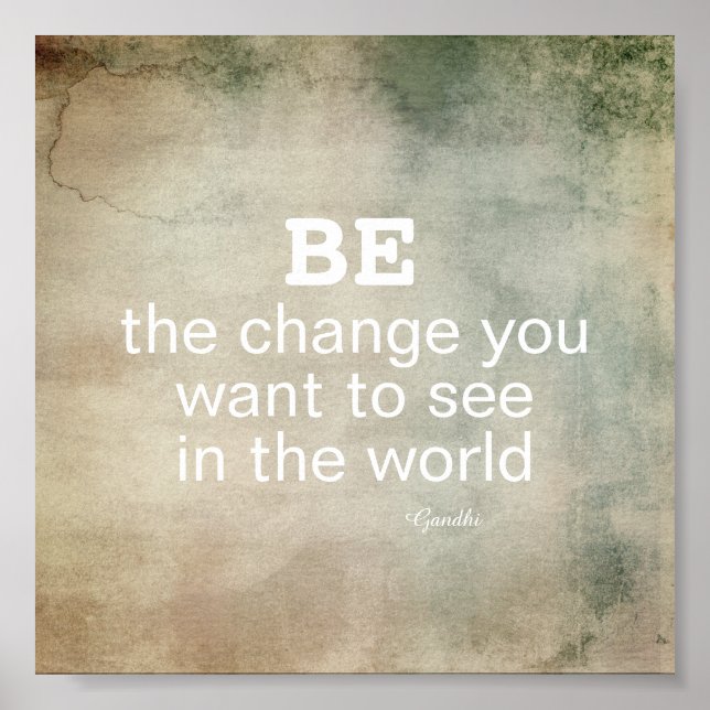 Gandhi quote Be the change motivational poster (Front)
