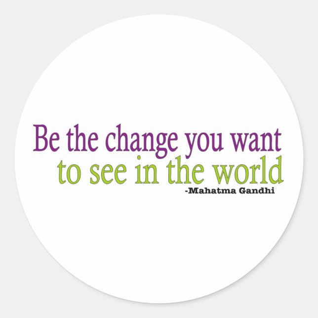 Gandhi Quote Classic Round Sticker (Front)