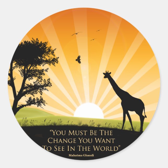 Gandhi Quote Classic Round Sticker (Front)