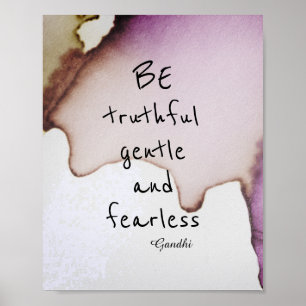 Gandhi quote poster be fearless watercolor design