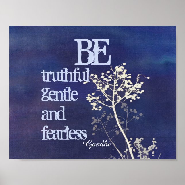 Gandhi quote poster blue nature art motivational (Front)