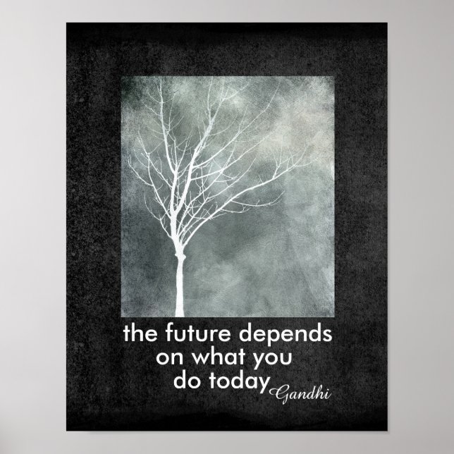 Gandhi quote poster motivational text nature art (Front)
