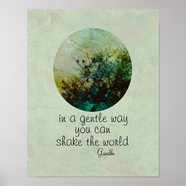 Gandhi quote poster with original nature art (Front)
