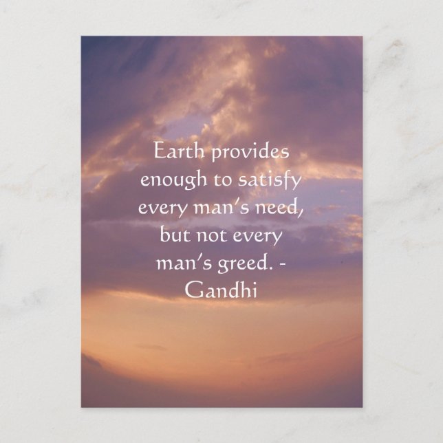 Gandhi Wisdom Quote With Brown Sky Postcard (Front)