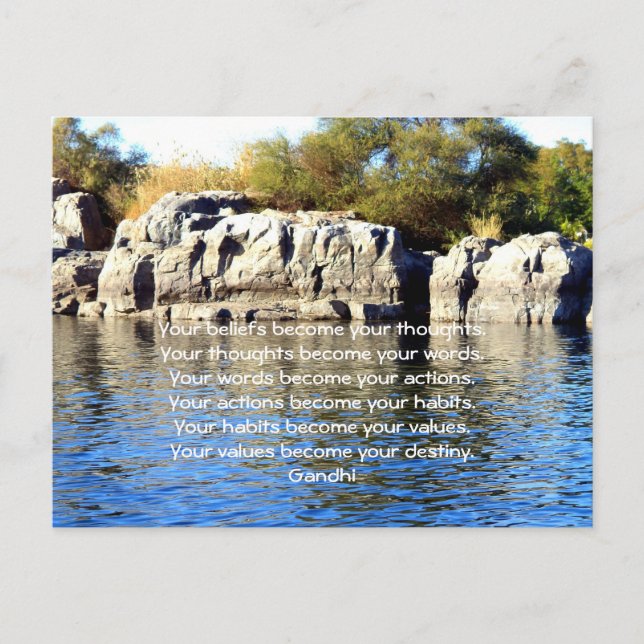 Gandhi Wisdom Saying Quotation About  Destiny Postcard (Front)
