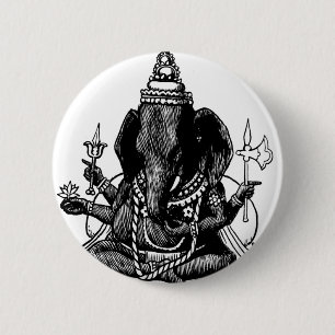 Ganesh 2 Inch Round Button