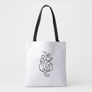 Ganesh & Aum Black Outline Tote Bag