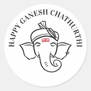 Ganesh Chathurthi Wishes   Indian God  Classic Round Sticker