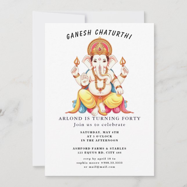 ganesh chaturthi Birthday Invitation (Front)