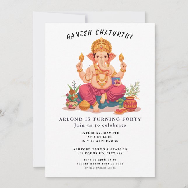 ganesh chaturthi Invitation d'anniversaire (Devant)