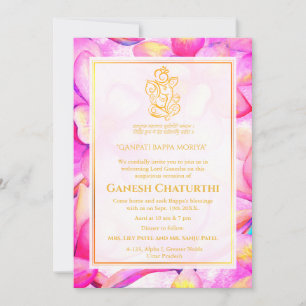 Ganesh Chaturthi Puja Floral Invitation