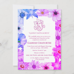 Ganesh Chaturthi Puja Floral Invitation