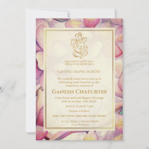 Ganesh Chaturthi Puja Floral Invitation