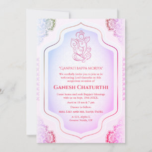Ganesh Chaturthi Puja Golden Invitation
