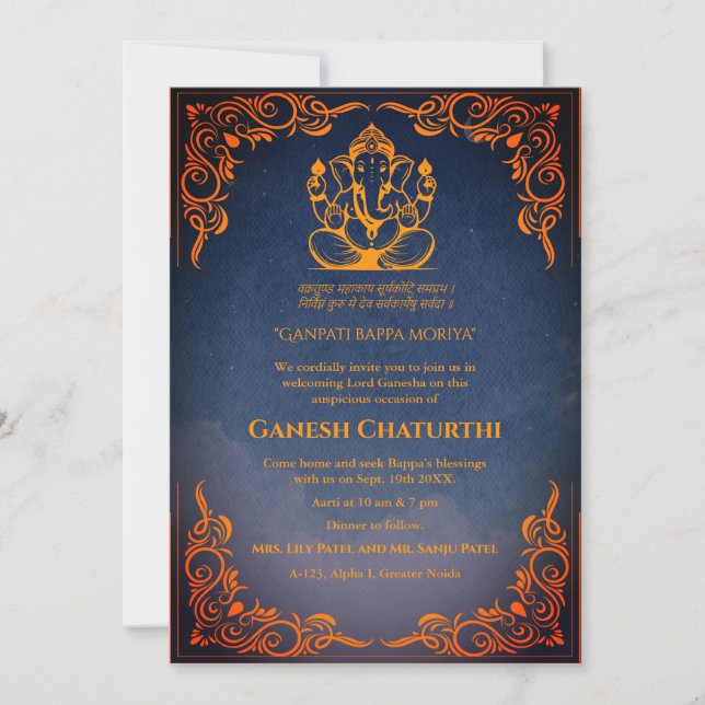Ganesh Chaturthi Puja Invitation (Front)