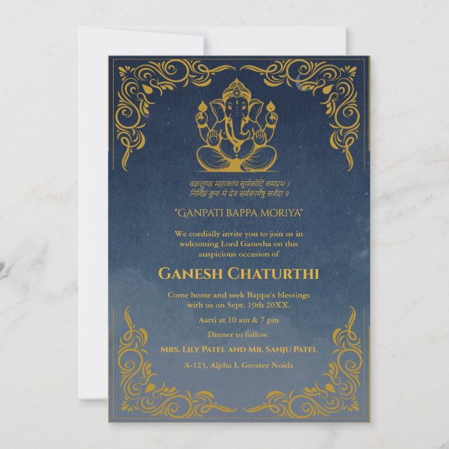 Ganesh Chaturthi Puja Invitation (Front)