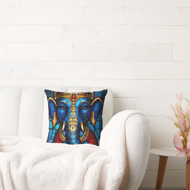 Ganesh Deity Idian God Cushion Throw Pillow  (Couch)