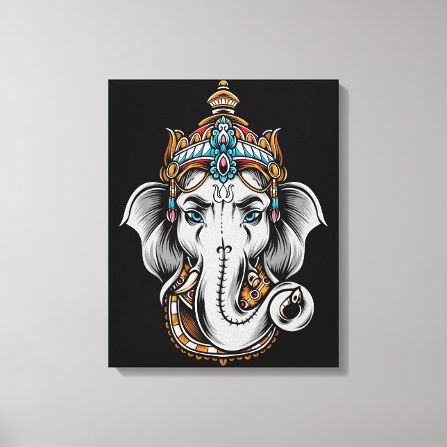 Ganesh Elephant Canvas Print (Front)