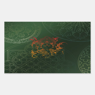 Ganesh Elephant Mandala orange green Yoga Asia Sticker