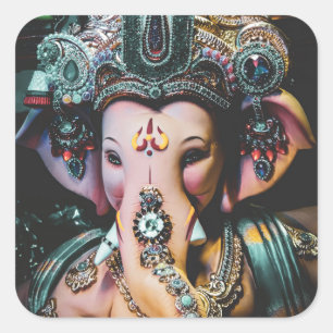 Ganesh Ganapati Hindu God of Wealth Square Sticker