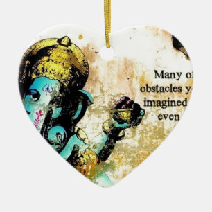 Ganesh Ganesha Hindu India Asian Elephant Deity Ceramic Ornament