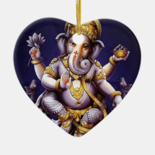 Ganesh Ganesha Hindu India Asian Elephant Deity Ceramic Ornament
