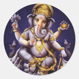 Ganesh Ganesha Hindu India Asian Elephant Deity Classic Round Sticker