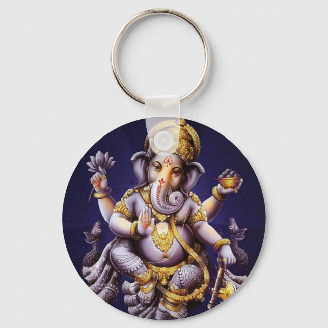 Ganesh Ganesha Hindu India Asian Elephant Deity Keychain (Front)