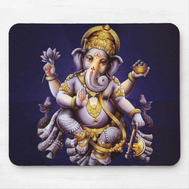Ganesh Ganesha Hindu India Asian Elephant Deity Mouse Pad (Front)
