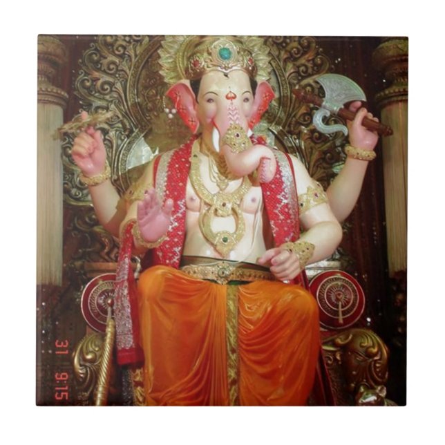 Ganesh Ganesha Hindu India Asian Elephant Deity Tile (Front)