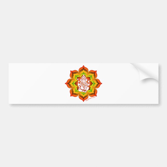 Ganesh in Lotus Bumper Sticker (Front)