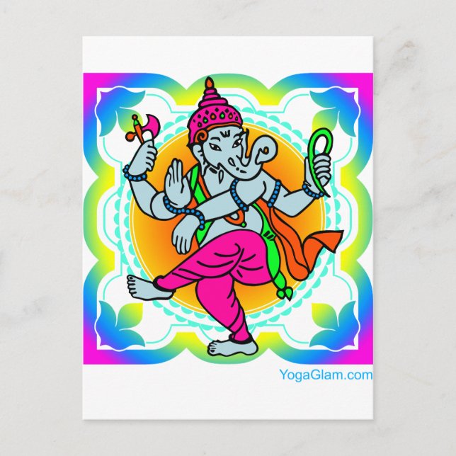 Ganesh in Rainbow colourful design Postcard (Front)