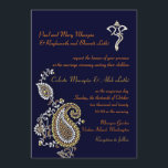 Ganesh Jewelled Gold Silver Paisley Hindu Wedding Program<br><div class="desc">Inspired by a customer's request. Jewelled Gold Silver Paisley with a Ganesh image on a royal blue/navy blue background. Designed for a Hindu Wedding or a southeast Asian themed wedding or any special occasion/event. All the default text can be fully customized with your own wordings, and you can also change...</div>