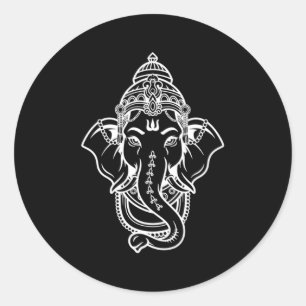 Ganesh Lord Ganesha Hindu Deity Meditation Classic Round Sticker