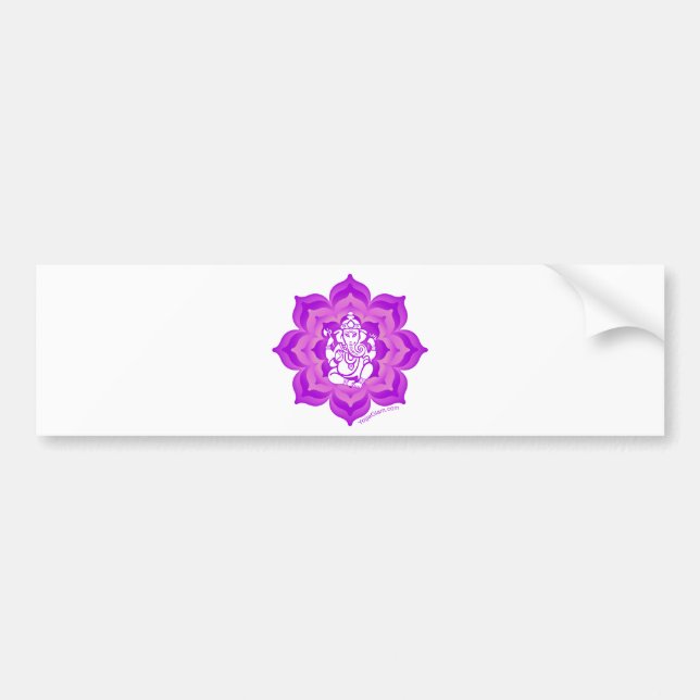 Ganesh purple design bumper sticker (Front)